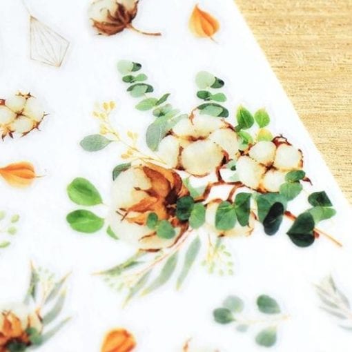 MU Print-On Stickers - Cotton Flowers and Greenery