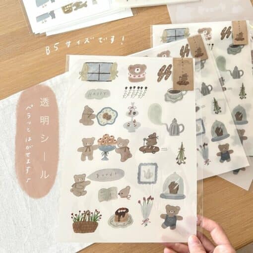 Ranmyu Washi Stickers - Bear's Tea Party