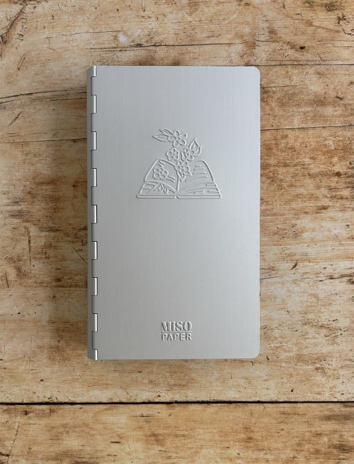 Miso Paper A5 Slim Aluminium Ring Binder - Sticker and Tape Storage Silver