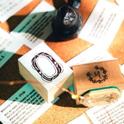 Meow Illustration Tulip Oval Rubber Stamp - Collector Mr.M Series