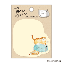 Hisago Tokoromugi M Cat Sticky Notes - Toast Cat