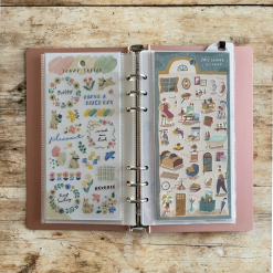 Miso Paper A5 Slim Aluminium Ring Binder - Sticker and Tape Storage