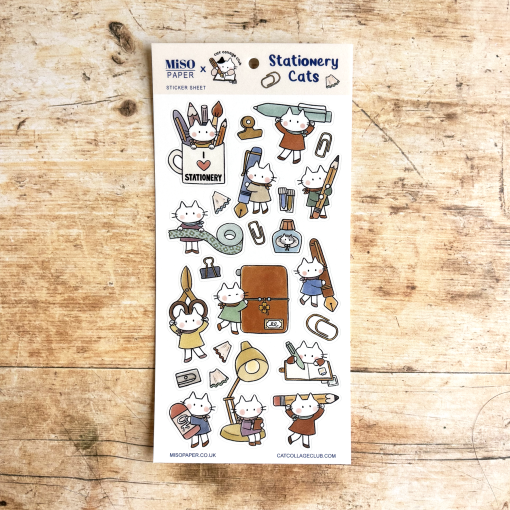 Miso Paper x Cat Collage Club Stickers - Stationery Cats